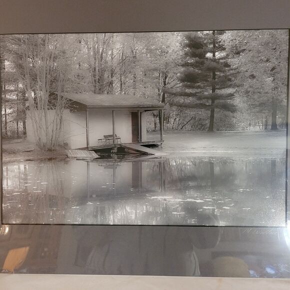 Signed M Wallace Black/white Photo Print Black Matte Cabin/water/outdoors... - Picture 4 of 5